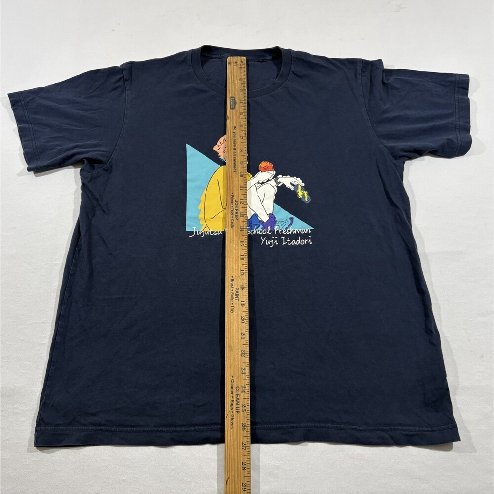 Uniqlo Jujutsu Kaisen Yuji Itadori Blue T-shirt Mens Anime Graphic Tee Crew Sz L - Picture 4 of 9